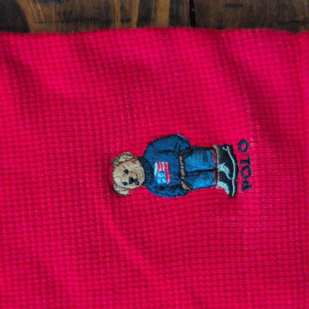 Polo Ralph Lauren Polo Bear Waffle Thermal Pajama Shirt - Picture 3 of 5